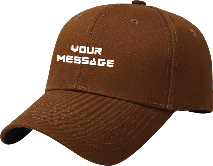 branded brown baseball cap